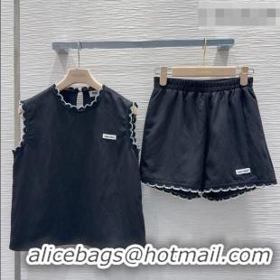 Good Quality Miu Miu Vest and Shorts Set MM042228 Black 2026