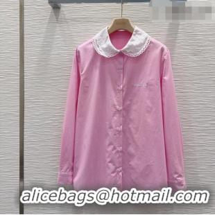 Inexpensive Miu Miu Plaid Cotton Shirt MM042223 Pink 2026