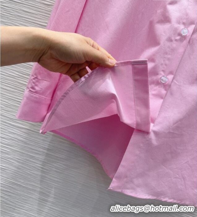 Inexpensive Miu Miu Plaid Cotton Shirt MM042223 Pink 2026