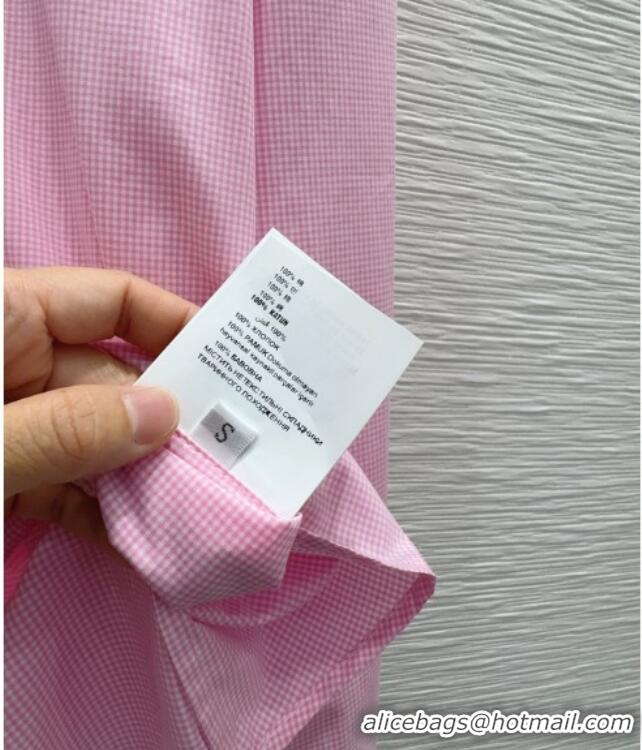 Inexpensive Miu Miu Plaid Cotton Shirt MM042223 Pink 2026