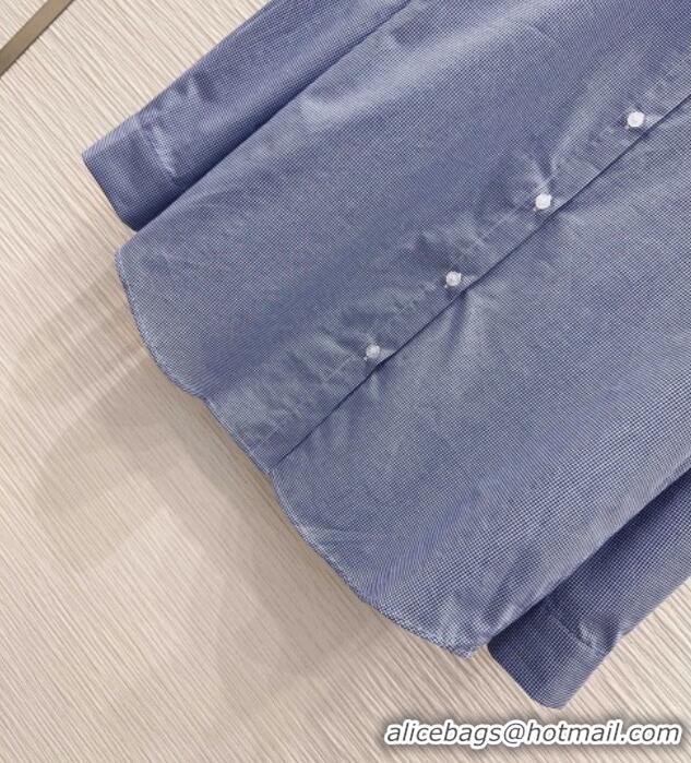 Buy Best Price Miu Miu Plaid Cotton Shirt MM042223 Blue 2026