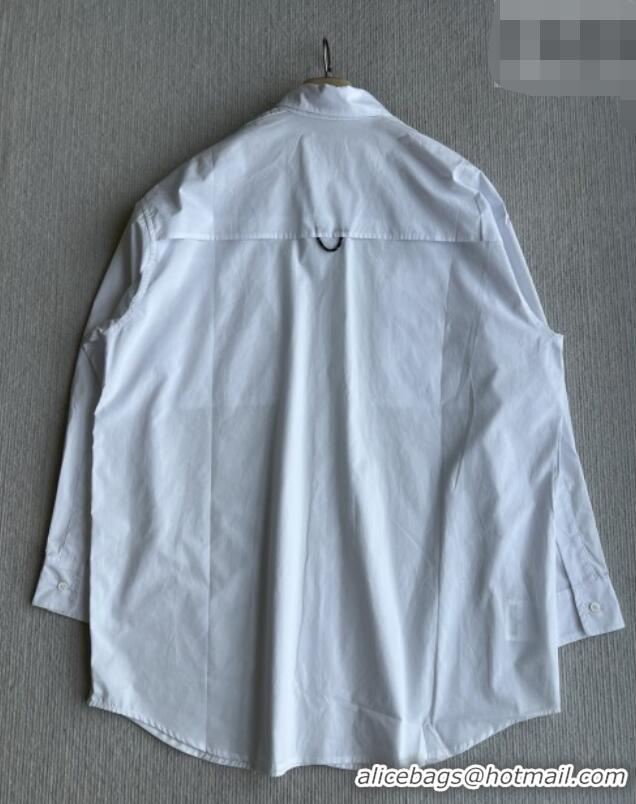 Top Design Miu Miu Cotton Oversized Shirt MM042224 White 2026