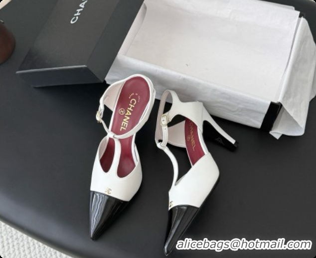 Good Quality Chanel Lambskin & Patent Calfskin Slingbacks G47167 White 2026