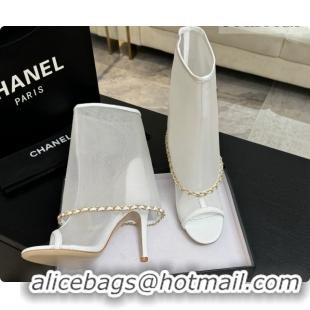 Stylish Chanel Mesh Boots with Chain CH072809 White 2026