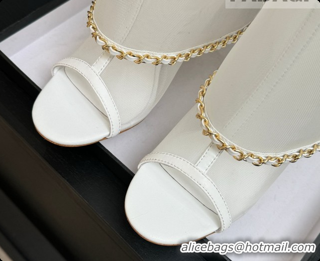Stylish Chanel Mesh Boots with Chain CH072809 White 2026