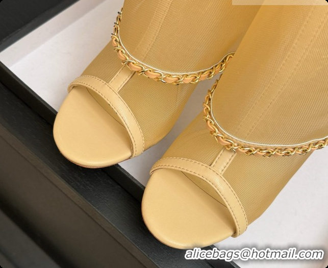 Best Price Chanel Mesh Boots with Chain CH072810 Apricot 2026