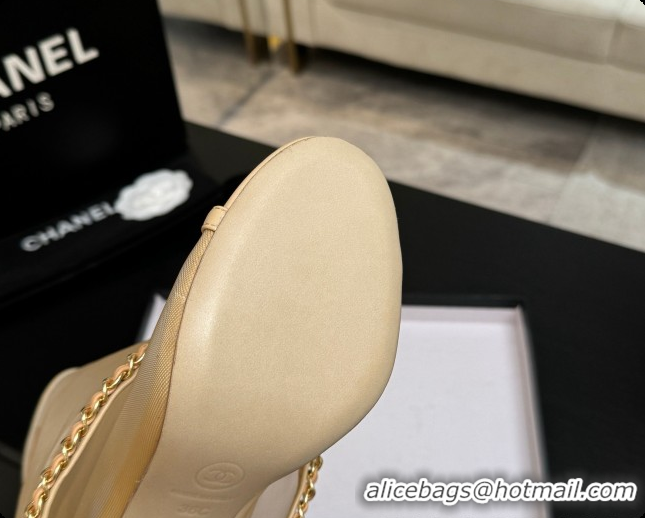 Best Price Chanel Mesh Boots with Chain CH072810 Apricot 2026