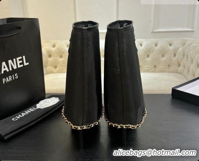 Low Cost Chanel Mesh Boots with Chain CH072811 Black 2026