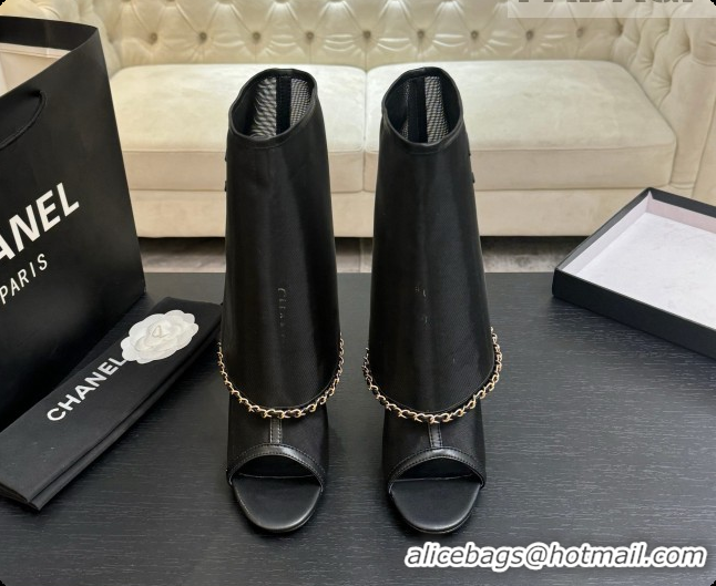 Low Cost Chanel Mesh Boots with Chain CH072811 Black 2026