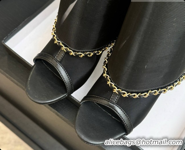 Low Cost Chanel Mesh Boots with Chain CH072811 Black 2026
