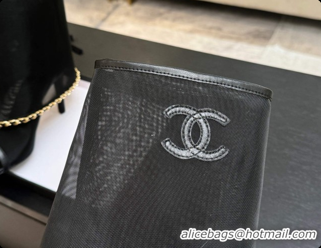 Low Cost Chanel Mesh Boots with Chain CH072811 Black 2026