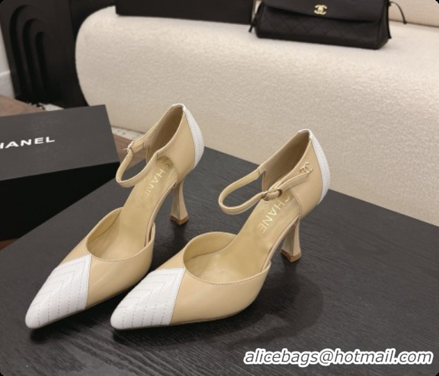 Best Grade Chanel Lambskin Mary Janes G47288/G47287 Beige/White 2026