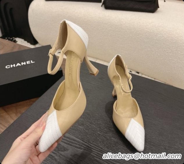 Best Grade Chanel Lambskin Mary Janes G47288/G47287 Beige/White 2026