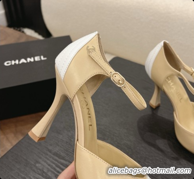 Best Grade Chanel Lambskin Mary Janes G47288/G47287 Beige/White 2026