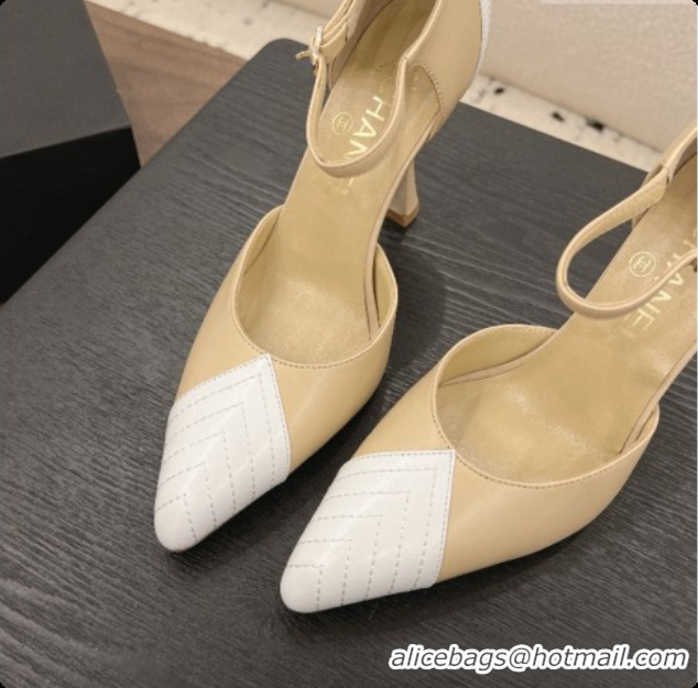Best Grade Chanel Lambskin Mary Janes G47288/G47287 Beige/White 2026