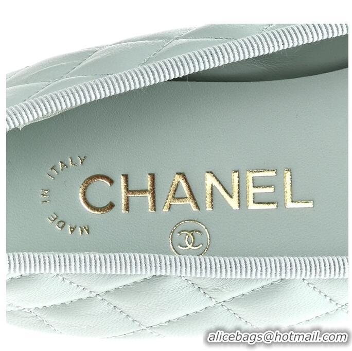 Promotional Chanel Lambskin Quilted CC Cap Toe Ballerina Flats CH5420 Light Blue 2026
