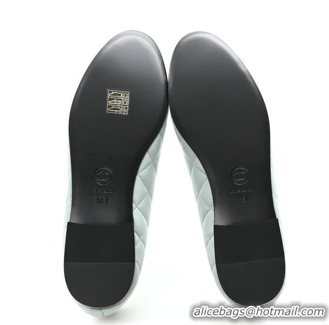Promotional Chanel Lambskin Quilted CC Cap Toe Ballerina Flats CH5420 Light Blue 2026