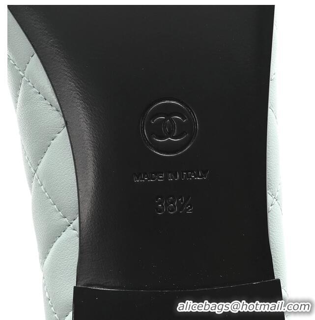 Promotional Chanel Lambskin Quilted CC Cap Toe Ballerina Flats CH5420 Light Blue 2026