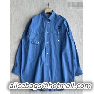 Fashion Inexpensive Miu Miu Cotton Oversized Shirt MM042224 Blue 2026