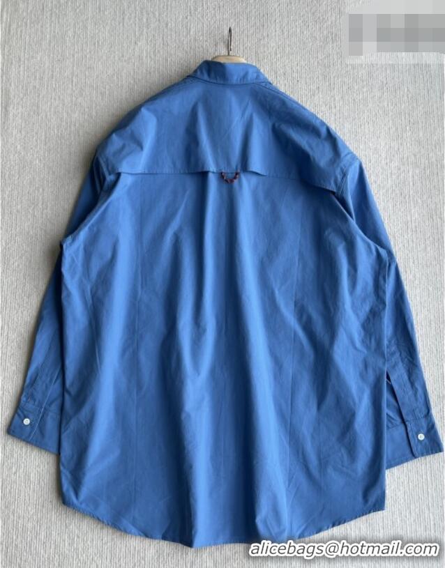 Fashion Inexpensive Miu Miu Cotton Oversized Shirt MM042224 Blue 2026