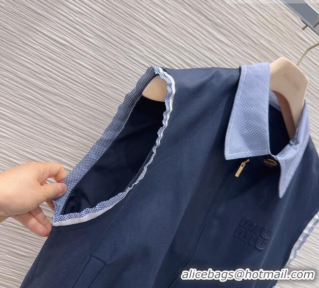 Hot Sell Cheap Miu Miu Vest and Mini Skirt Set MM042238 Blue 2026
