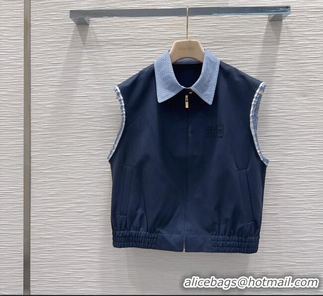 Hot Sell Cheap Miu Miu Vest and Mini Skirt Set MM042238 Blue 2026