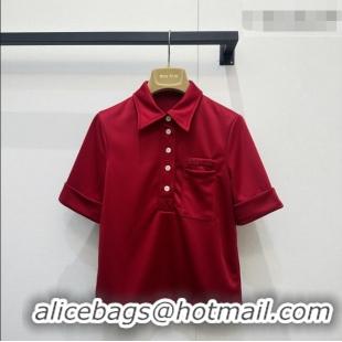 Luxury Discount Miu Miu At Work Polo Shirt MM042241 Red 2026