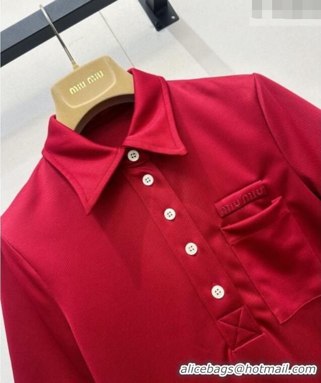 Luxury Discount Miu Miu At Work Polo Shirt MM042241 Red 2026