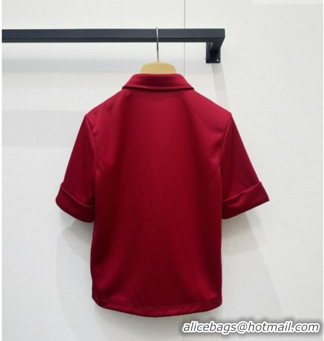 Luxury Discount Miu Miu At Work Polo Shirt MM042241 Red 2026
