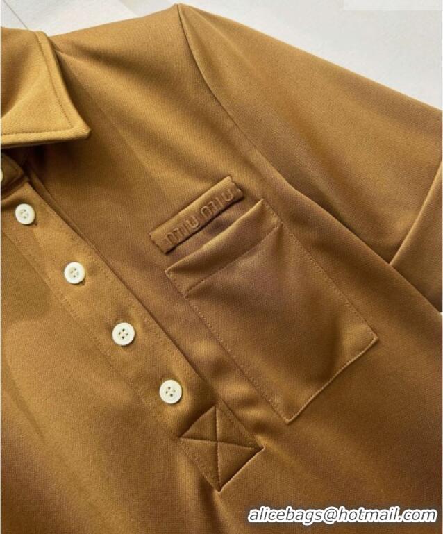 Reasonable Price Miu Miu At Work Polo Shirt MM042241 Gold 2026