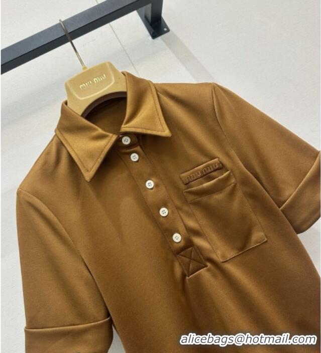 Reasonable Price Miu Miu At Work Polo Shirt MM042241 Gold 2026
