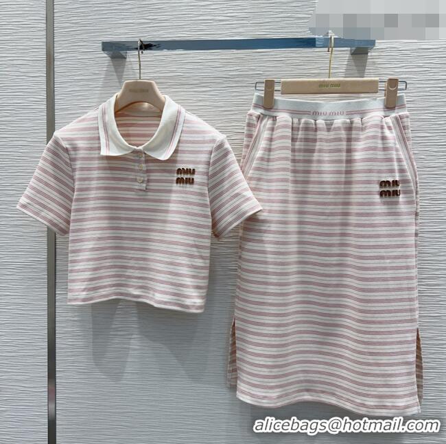 Modern Discount Miu Miu Polo Shirt and Skirt Set MM042275 Pink 2026