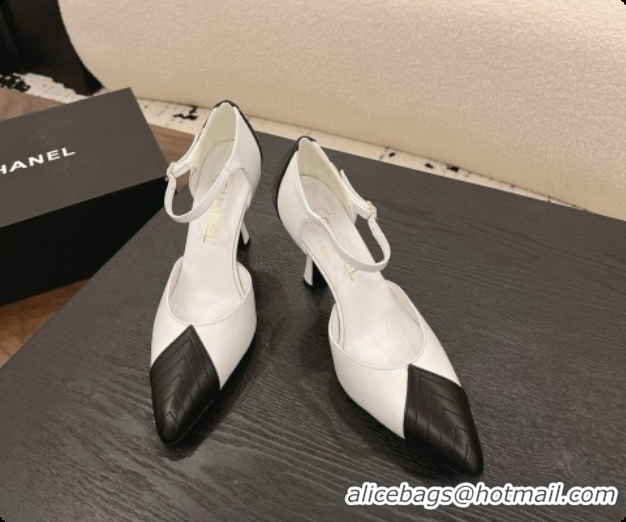 Best Price Chanel Lambskin Mary Janes G47288/G47287 White/Black 2026
