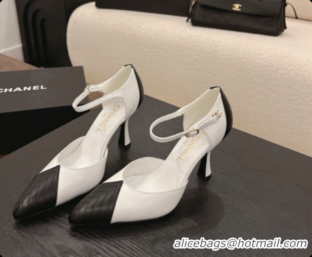 Best Price Chanel Lambskin Mary Janes G47288/G47287 White/Black 2026
