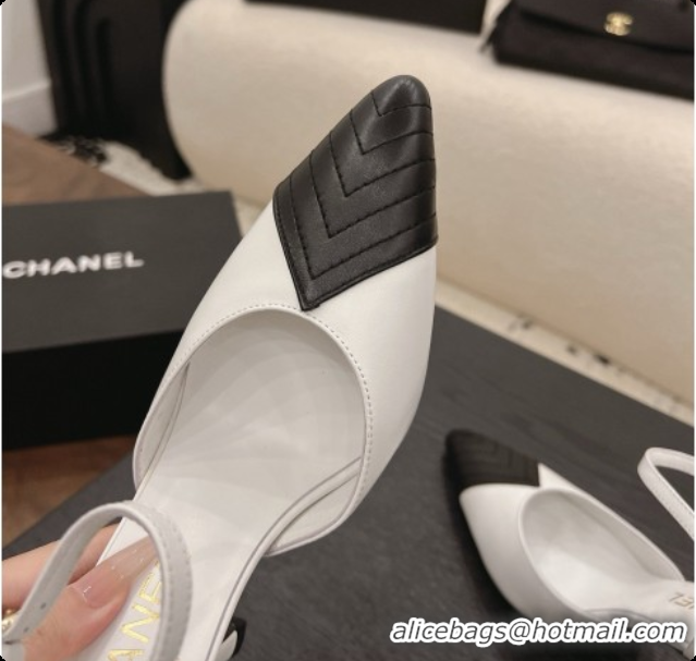 Best Price Chanel Lambskin Mary Janes G47288/G47287 White/Black 2026