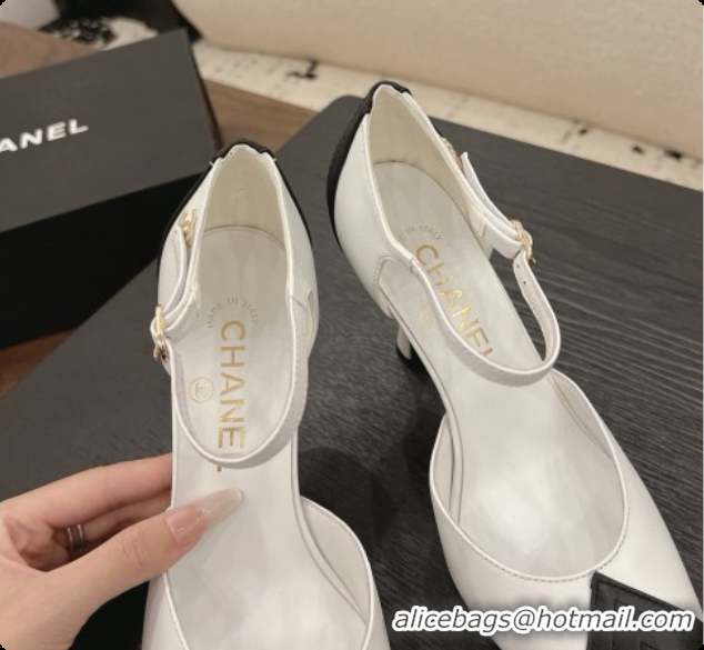 Best Price Chanel Lambskin Mary Janes G47288/G47287 White/Black 2026