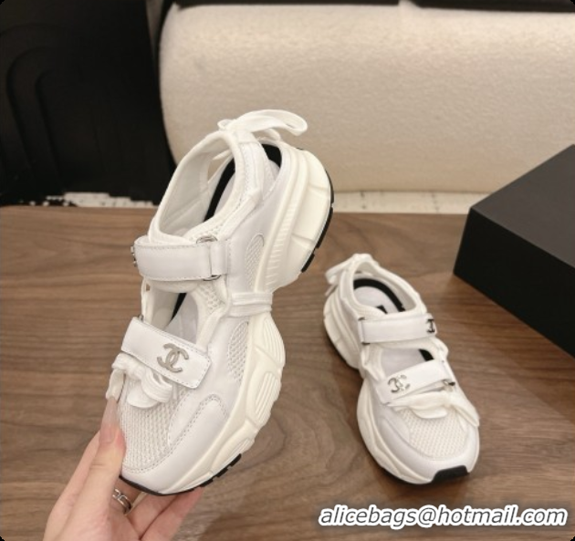 Charming Chanel Calfskin & Mesh Sneakers CH072840 White 2026