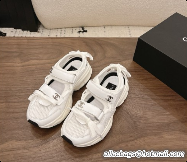 Charming Chanel Calfskin & Mesh Sneakers CH072840 White 2026