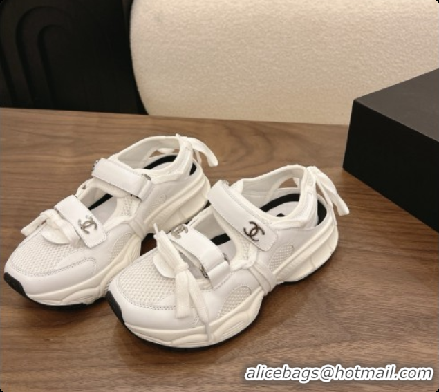 Charming Chanel Calfskin & Mesh Sneakers CH072840 White 2026
