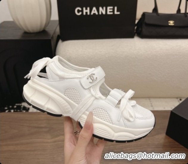 Charming Chanel Calfskin & Mesh Sneakers CH072840 White 2026