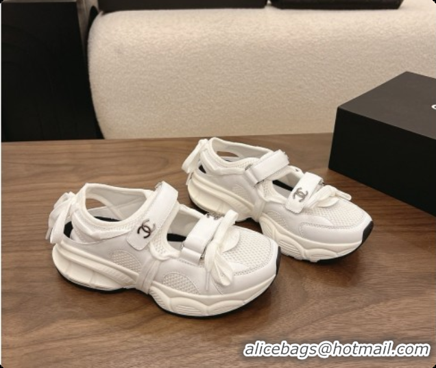 Charming Chanel Calfskin & Mesh Sneakers CH072840 White 2026