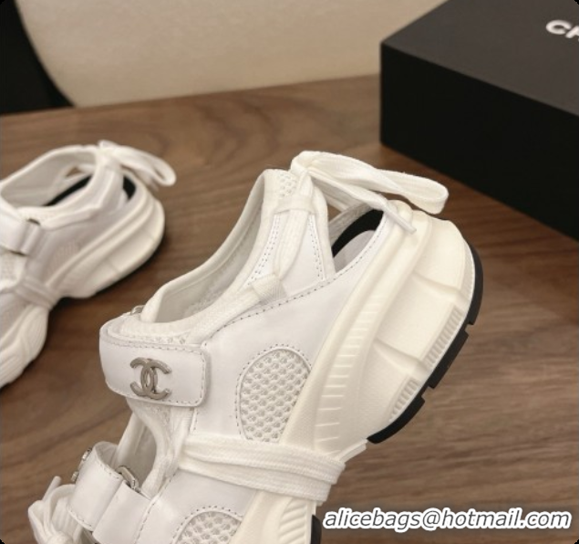 Charming Chanel Calfskin & Mesh Sneakers CH072840 White 2026