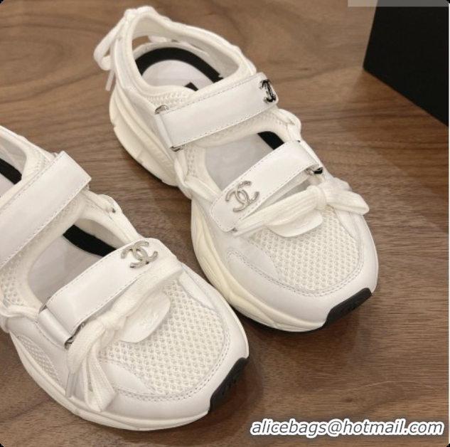 Charming Chanel Calfskin & Mesh Sneakers CH072840 White 2026
