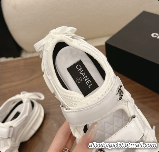 Charming Chanel Calfskin & Mesh Sneakers CH072840 White 2026