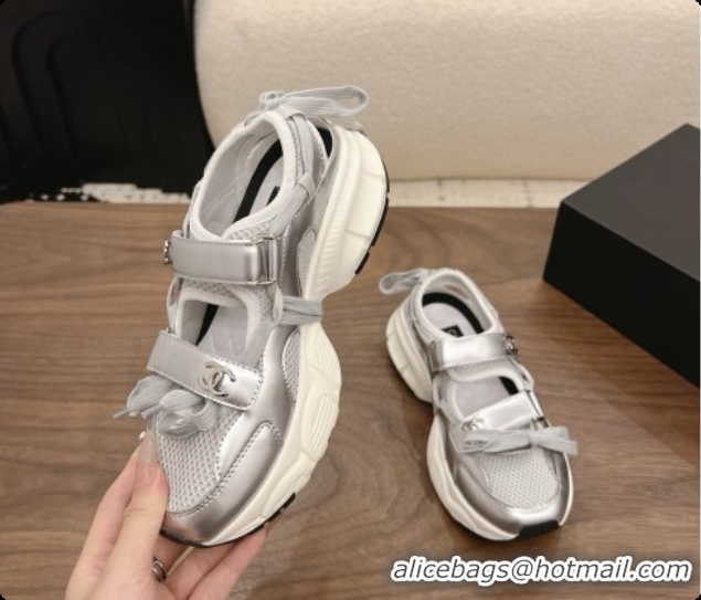 Good Looking Chanel Calfskin & Mesh Sneakers CH072843 Silver 2026