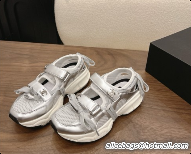 Good Looking Chanel Calfskin & Mesh Sneakers CH072843 Silver 2026