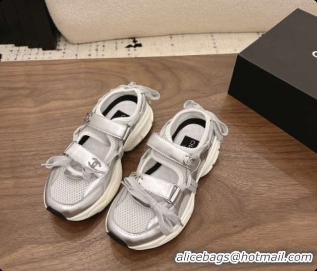 Good Looking Chanel Calfskin & Mesh Sneakers CH072843 Silver 2026