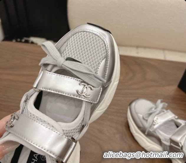 Good Looking Chanel Calfskin & Mesh Sneakers CH072843 Silver 2026