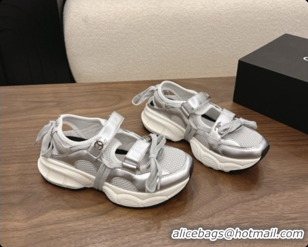 Good Looking Chanel Calfskin & Mesh Sneakers CH072843 Silver 2026