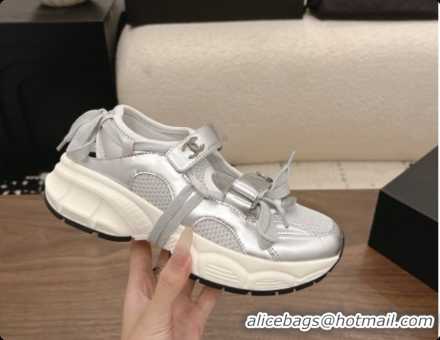 Good Looking Chanel Calfskin & Mesh Sneakers CH072843 Silver 2026
